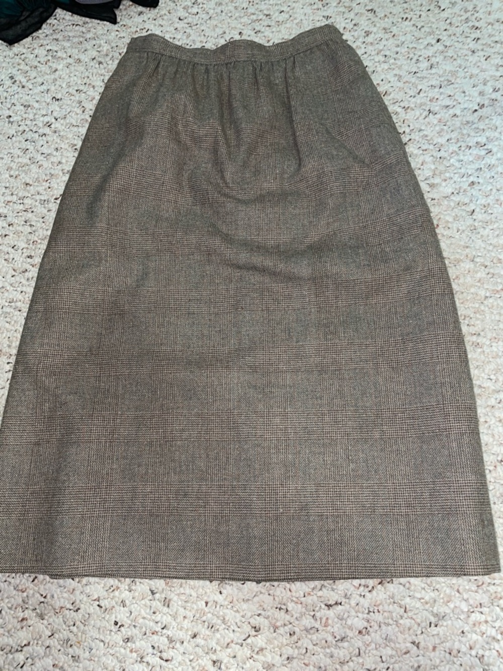 Evan Picone gray Glen Plaid Midi Skirt